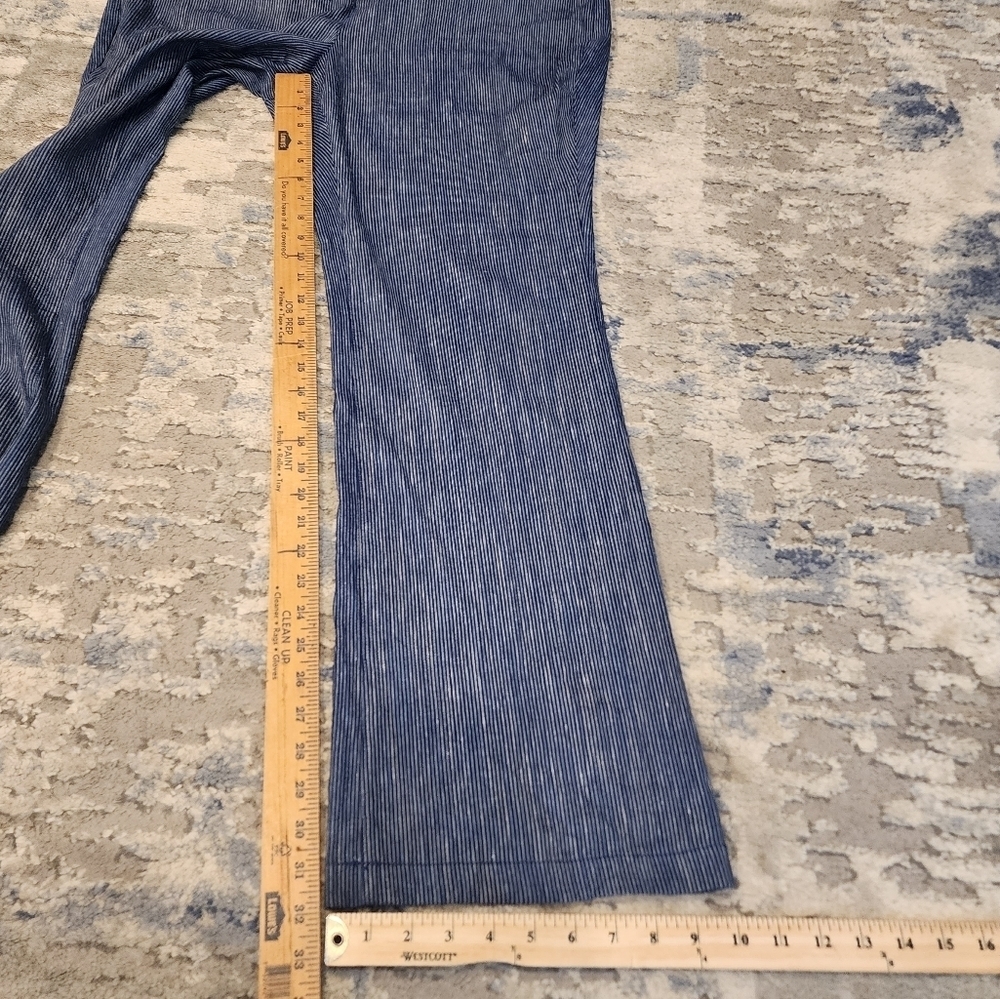 NYDJ Linen Blend Blue Stripe Pants Lift×Tuck Women's Size 16 - Picture 14 of 16